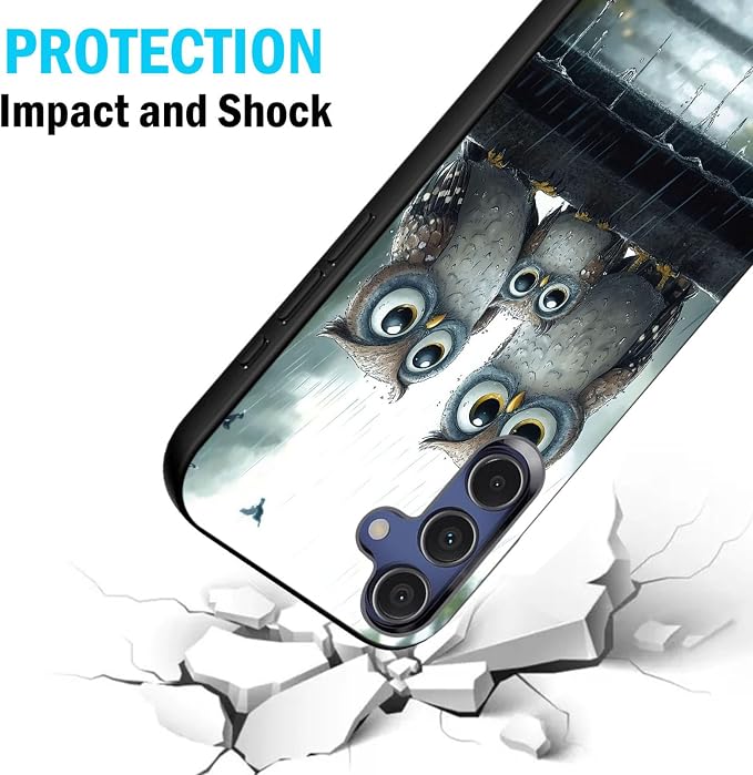 Designed for Galaxy A17 5G Phone Case,Slim Silicone Shockproof Protective Case for Galaxy A17 5G 6.7 inch,Cute Owl - Image 2