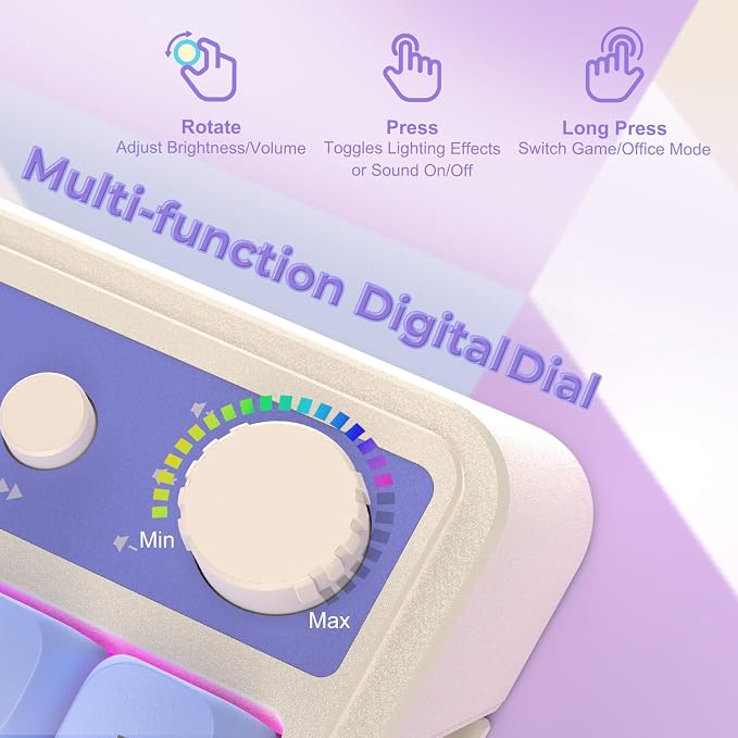 AULA S99 Wireless Keyboard,Bluetooth Computer Gaming Keyboards | 99 Keys with Number Pad,RGB Backlit,Programmable,Creamy Sounding,Tri-Mode BT/2.4GHz/USB-C,2000mAh Thocky Membrane Keyboard - Image 5