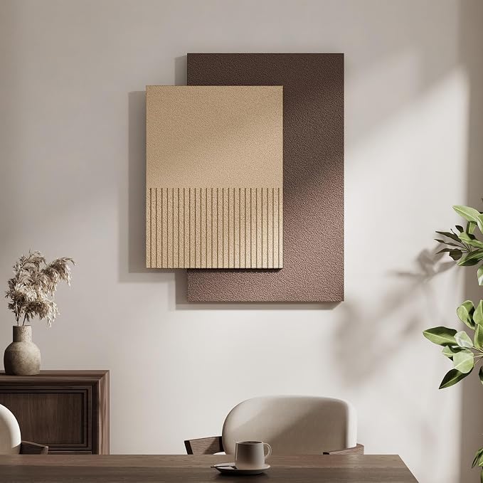 Cuspin Large 3D Textured Neutral Brown Wall Art, Modern Minimalist Paintings Beige Wall Decor, Neutral Abstract Artwork for Living Room Bedroom Dining Room Hallway Office Walls - Image 4