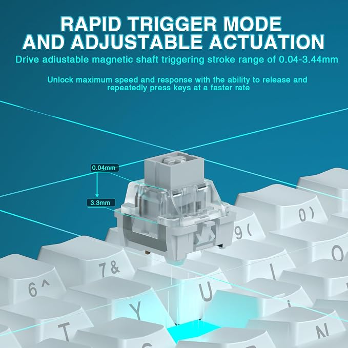 Aula WIN60 HE - 60% Mechanical Gaming Keyboard Wired, Hall Effect Magnetic Switch Hot Swappable, Adjustable Actuation RT Mode, 8000 Hz Polling Rate, RGB Keyboard 60 Percent Compact Design for PC - Image 5