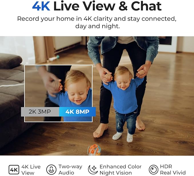 IMILAB 4K 8MP Security Camera Indoor, 360° View Pet/Dog/Baby Camera with Xiaomi Home App, 2.4G/5G WiFi Plug-in Room Cam, Color Night Vision, Pet&Human Track, Two-Way Audio, No Subscription(C40) - Image 3
