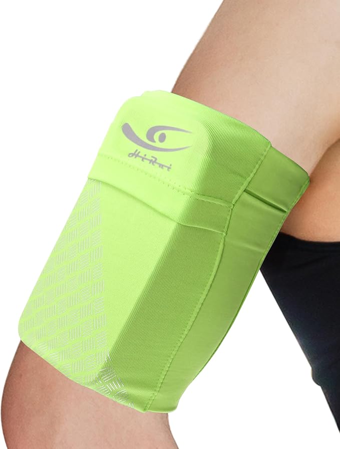 HiRui Universal Sports Armband Cell Phone Armband Sleeves Running Armband for Exercise Workout, Compatible with iPhone 17/17Plus/Pro/16/15/15Plus/14 Samsung Galaxy All Phones (X-Large, Bright Yellow) by HiRui