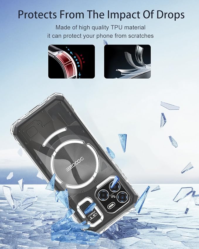 Case Cover for DOOGEE Blade GT AI 5G, Phone Case with Ring Buckles and Lanyards, Premium TPU Material Protective Shell, Protective Cover with Scratch and Anti-Fingerprint, Transparent - Image 3