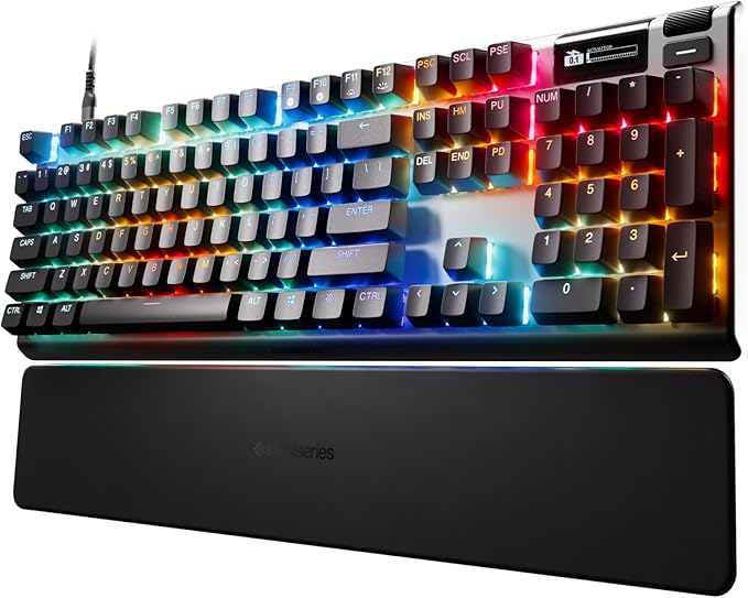 SteelSeries Apex Pro Gen 3 OmniPoint 3.0 HyperMagnetic Switches — Adjustable Actuation — Rapid Trigger — Game-Ready Presets — Protection Mode — Rapid Tap/SOCD — OLED — RGB — PBT Keycaps — USB-C by Unknown