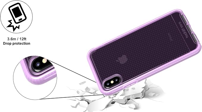 tech21 Evo Check Apple iPhone Xs Max Phone Case with 12 ft. Drop Protection - Orchid - Image 4