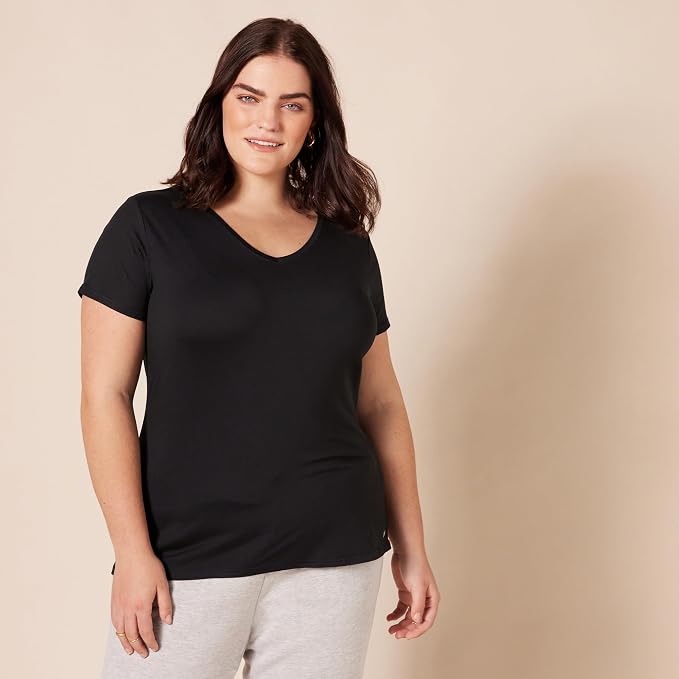 Amazon Essentials Women's Active Quick Dry Tech Stretch Short-Sleeve V-Neck T-Shirt (Available in Plus Size), Pack of 2 - Image 7