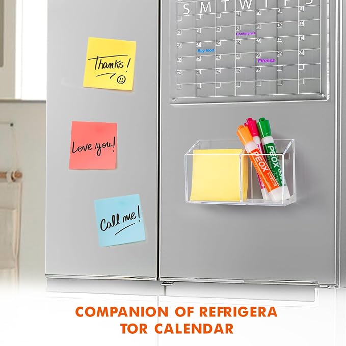 BEYGORM Magnetic Dry Erase Marker Holder for Whiteboard & Refrigerator | Non-slip Acrylic Pen Holder for Classroom, Fridge Magnet, Locker Organizer Accessories, Teacher & School Supplies(Clear) - Image 3