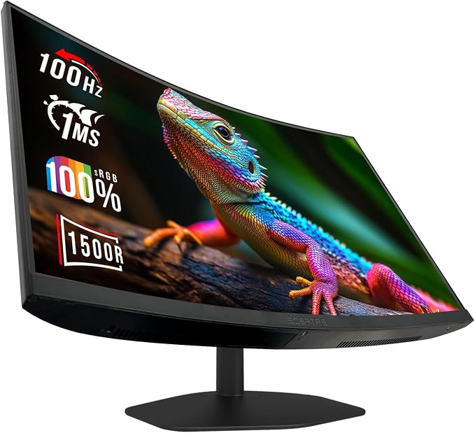 New! Sceptre Curved 24-inch Gaming Monitor 1ms 100Hz 1500R DisplayPort HDMI X2 Eye Care 100% sRGB Build-in Speakers, Machine Black 2026 (C248W-FW100T Series) by SceptreInc