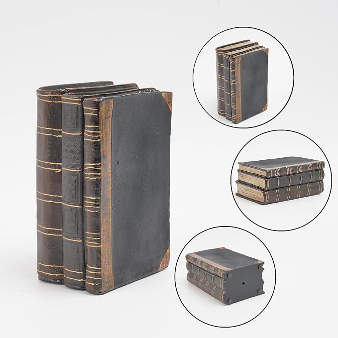 Decorative Books Coffee Table Books Decor - Resin Retro Classical Fake Decorative Books Set of 3 for Living Room, Office, Mantle Shelves Decor 4.2 * 2.7 * 6.2 Inch Guichifun - Image 7