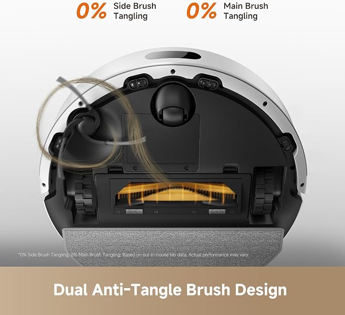 dreame D20 Air Plus Robot Vacuum and Mop, 20,000Pa Powerful Suction | 120-Day Self-Emptying with 4L Dust Bag, Anti-Tangling Tech, Edge-to-Corner Cleaning, Deep Carpet Cleaning, 360° Navigation - Image 5