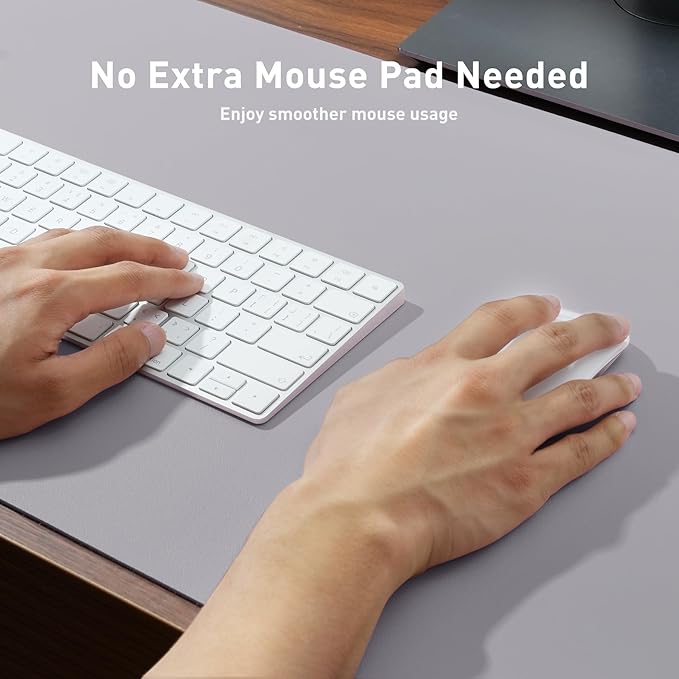 Aothia Faux Leather Desk Mat – Large Mouse Pad, Non-Slip PU Leather Blotter, Waterproof Writing Surface for Office and Home (Smoky Lavender, 47.2" x 23.6") - Image 4