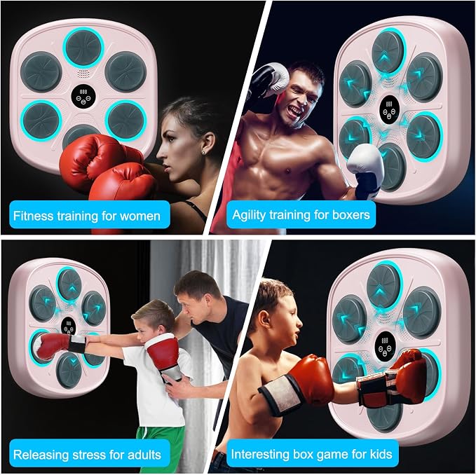OurStarry Smart Music Boxing Machine for Adults and Kids, Wall Mounted Punching Trainer with Boxing Gloves, LED Electronic Target, 9 Modes and 9 Speeds, Home Gym Workout Equipment - Image 7