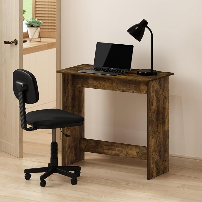 Furinno Simplistic 31-Inch Rustic Brown Computer Desk, Small Office Desk, Rectangular Home Office Desk with Drawers, Gaming Desk for Home Office, Bedroom, Study Room, Amber Pine - Image 2