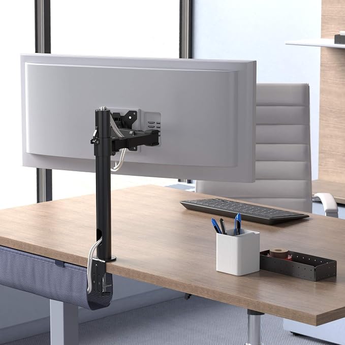 Amazon Basics Single Computer Monitor Stand with Tilt and Rotation,Height Adjustable VESA Desk Arm Mount,Steel,30 inches,Black,(Pack of 6) - Image 11