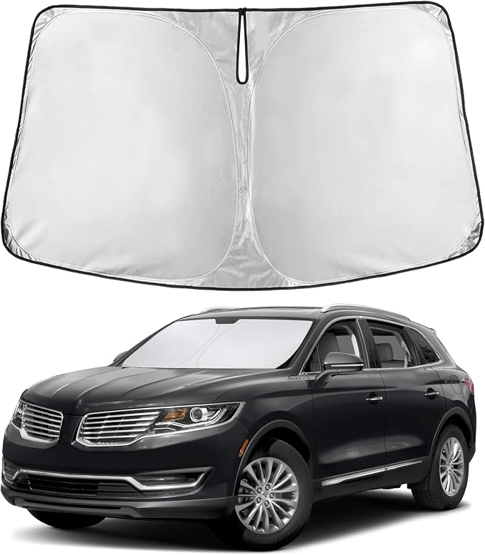 EcoNour Windshield Sunshade Compatible for Lincoln MKX/Nautilus 2016-2019 2020 2021, Sun Visor for Front Windshield & Window Sun Shade Cover, UV Heat Blocker & Protector, Car Accessories by EcoNour