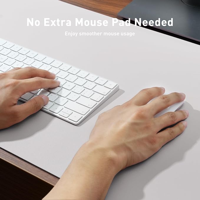 Aothia Faux Leather Desk Mat – Large Mouse Pad, Non-Slip PU Leather Blotter, Waterproof Writing Surface for Office and Home (Pale Lavender White, 47.2" x 23.6") - Image 4