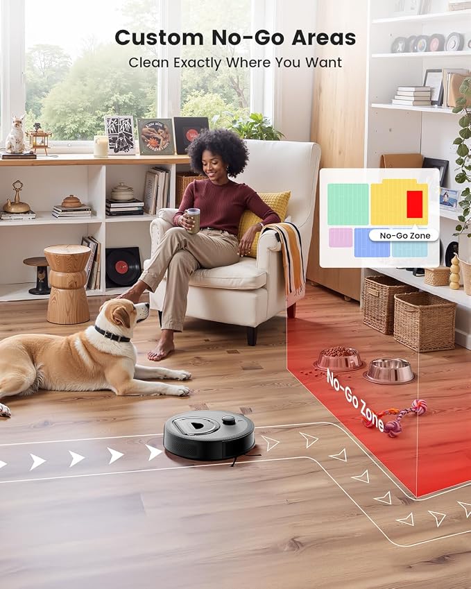 Lefant Robot Vacuum and Mop, Upgraded LiDAR Navigation, 450ml Visible Dustbin, Strong Suction, Multi-Floor Mapping, Self-Charge, WiFi/Alexa/APP, Multi-Surface Cleaning, M330 Pro Grey - Image 7