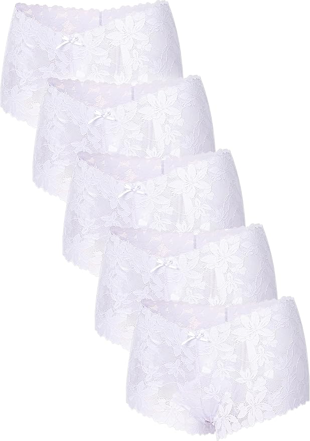 Take Talk Sexy Lace Underwear Panties Lingerie Gift for Women Wife 5 Pack Soft Cheeky Boy shorts Plus Size Underwear Women - Image 4