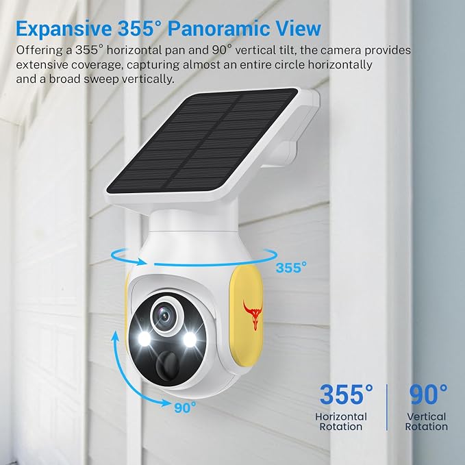 1080p Security Camera Wireless with Solar Panel, AI Human Detection, 2-Way Audio, Color Night Vision, Cloud Storage (Sold Separately), Indoor/Outdoor Surveillance Bullet Cam - Image 7