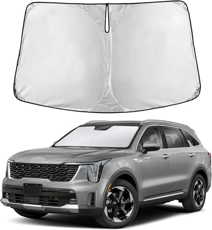EcoNour Windshield Sunshade Compatible for Kia Sorento 2021-2024 2025 2026, Sun Visor for Front Windshield & Window Sun Shade Cover, UV Heat Blocker & Protector, Car Accessories by EcoNour