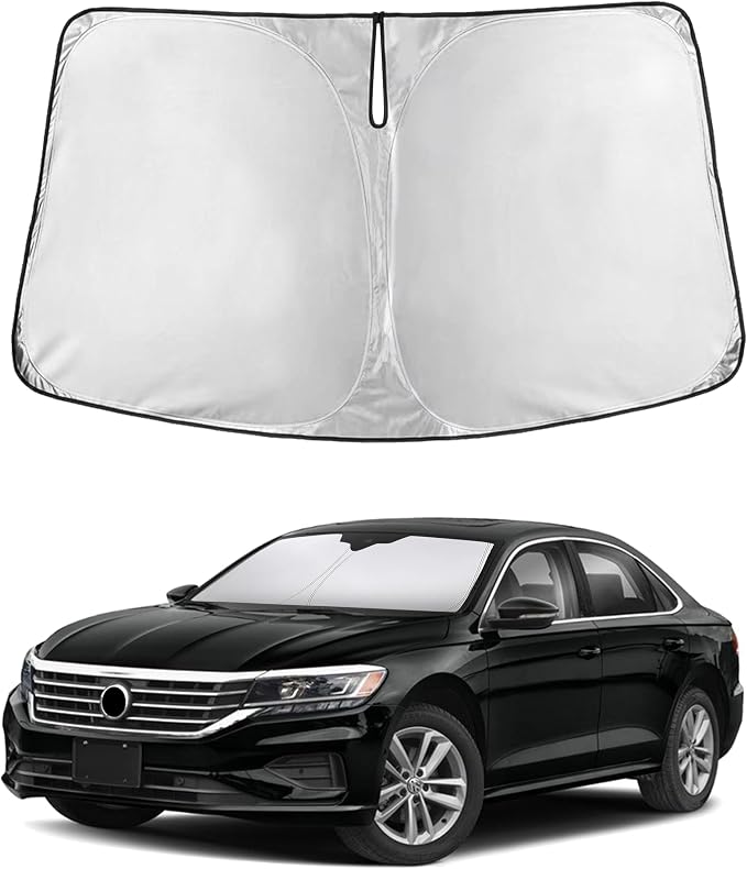 EcoNour Windshield Sunshade Compatible for Volkswagen VW Passat 2012-2020 2021 2022, Sun Visor for Front Windshield & Window Sun Shade Cover, UV Heat Blocker & Protector, Car Accessories by EcoNour