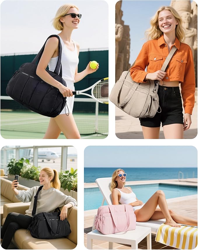 BAGSMART Duffle Bag for Travel, Gym Bag for Women, Weekender Carry on Bag | PVC Wet Pocket, Airline Approved Personal Carry-on Size, Fits Under-seat, One Bag for Gym, Travel, Hospital, Overnight - Image 6