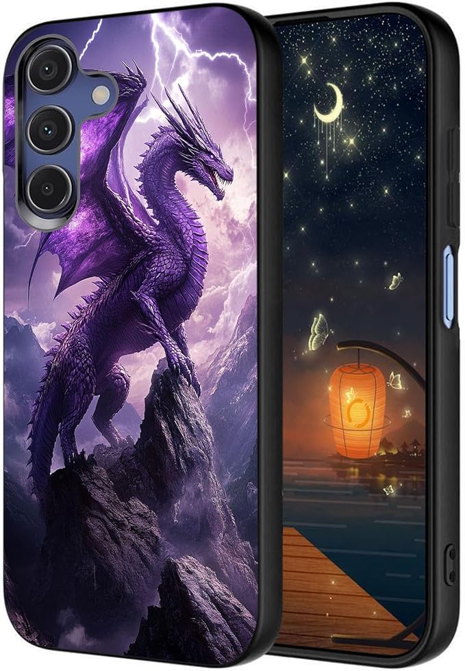 Designed for Galaxy A16 5G Phone Case,Slim Silicone Shockproof Protective Case for Galaxy A16 5G 6.7 inch,Purple Dragon by Unknown