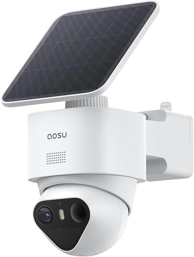 aosu T2 Ultra 4K Security Cameras Wireless Outdoor, TrueColor Night Vision, AI Triple Detection, 360° Auto Tracking, Solar Powered WiFi Camera for Home Security, 1Pack by AOSUSecurityOfficial