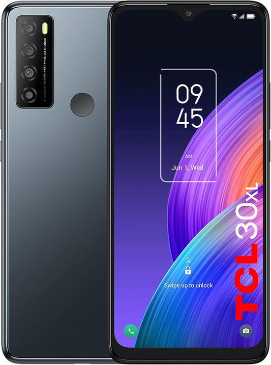 TCL 30XL |2022| Unlocked Cell Phone, 6.82 inch Vast Display, 5000mAh Battery, Android 12 Smartphone, 50MP AI Quad-Camera, 6GB RAM + 64GB ROM, US Version Mobile Phone, Night Mist (Renewed) by Amazon+Renewed
