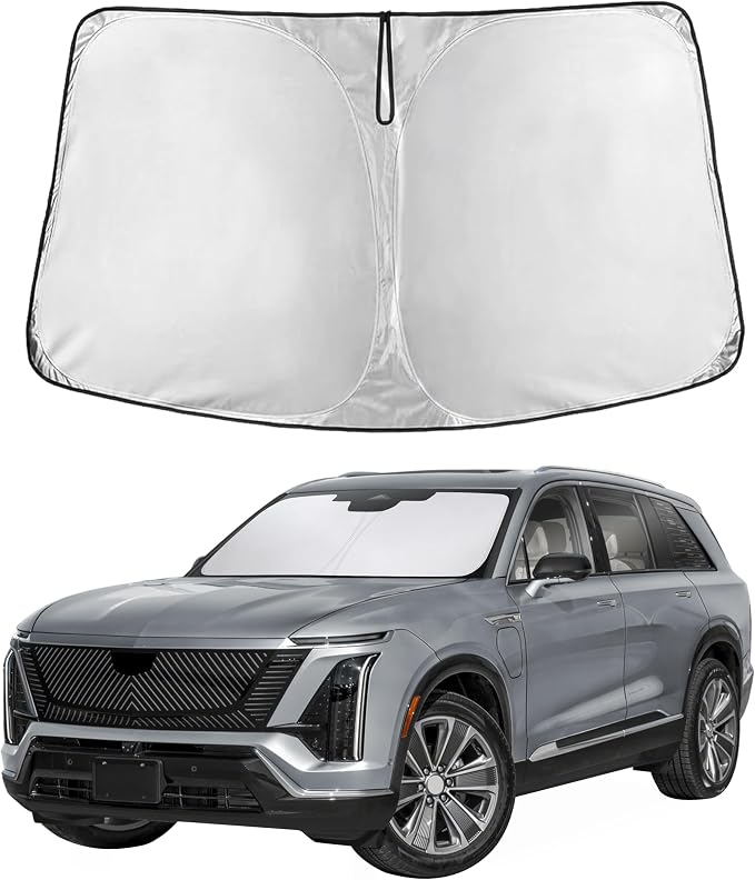 EcoNour Windshield Sunshade Compatible for Cadillac SRX/Vistiq/Optiq - 2010-2016, 2025, 2026, Sun Visor for Front Windshield & Window Sun Shade Cover, UV Heat Blocker & Protector, Car Accessories by EcoNour