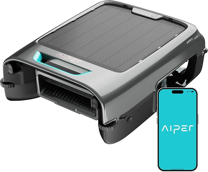 AIPER EcoSurfer S2 Solar Powered Pool Surface Skimmer Robot with APP Support, 24/7 Continuous Cleaning, Dual Charging Modes, Smart Obstacle Avoidance, 150-um Filtration, OTA Upgrade, Gray | Dual Charging Modes, Smart Obstacle Avoidance, 150-um Filtrati... by Unknown