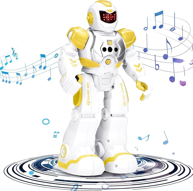 KingsDragon Robots Toy for Kids, RC Gesture Sensing Toy, Interactive Walking Singing Dancing Robot Birthday Presents for Boys Girls Age 6 7 8 9 Years Old,Yellow - Image 6
