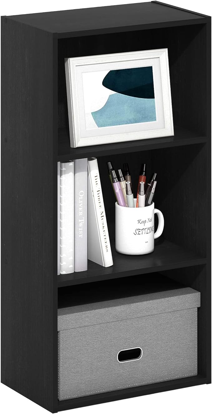 Furinno Luder 3-Tier Open Shelf Bookcase, Blackwood by Furinno-FitsYourSpaceFitsYourBudget