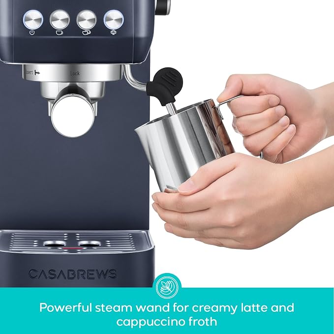 CASABREWS 3700 Essential Espresso Machine, Stainless Steel Espresso Maker | 20-Bar Italian Pump, Powerful Steam Wand, 43.9oz Removable Water Tank, Compact Espresso Maker for Home, Cappuccino & Latte - Image 4