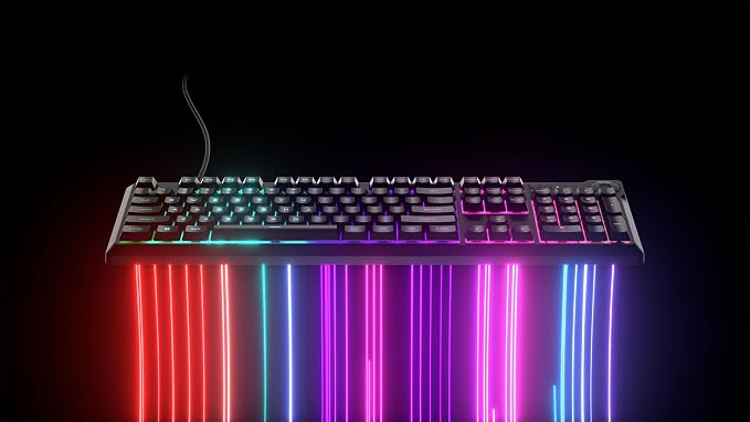 Corsair K55 CORE RGB Membrane Wired Gaming Keyboard – QWERTY US Layout – Quiet, Responsive Switches – Spill Resistance – Ten-Zone RGB – Media Keys – iCUE Compatible – PC, Mac – Black - Image 7