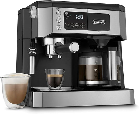 De'Longhi All-in-One Espresso & Coffee Maker, 10-Cup Pot, Milk Frother | #1 Worldwide Espresso Machine Maker, Dual Heating System, Milk Frother, 15-Bar Pressure by Unknown