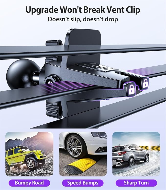 VICSEED for MagSafe Car Mount [Upgraded Strongest Magnet Power] Magnetic Phone Holder for Car Vent 360 Adjustable Magnetic Phone Mount for iPhone 17 Pro Max 16 15 14 13 12 Plus Mini, Purple - Image 5