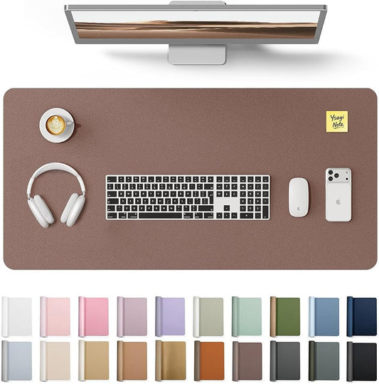 YSAGi Desk Protector&Blotter, Non-Slip Waterproof Leather Mouse Pad | Shields Scratches, Stains, Spills, Heat & Scuffs; Suede Non-Slip; Easy-Clean; Comfy Writing/Typing, 31.5" x 15.8",Chocolate by YSAGi