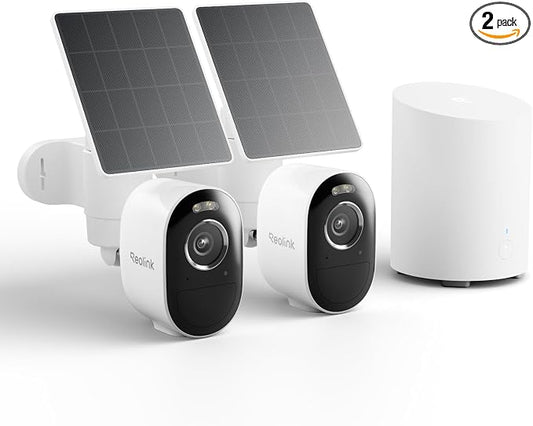 REOLINK Home Hub mini with 2X Argus 3 Pro+Solar Panel, Solar Security Cameras Wireless Outdoor, 2.4/5 GHz WiFi, Solar/Battery Powered, Smart Detection, Motion Recording, No Monthly Fee by Unknown
