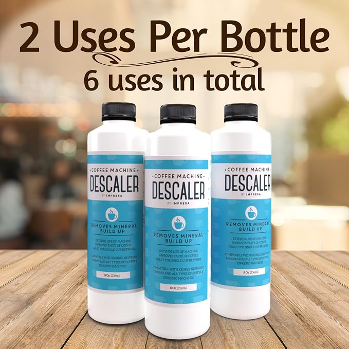 IMPRESA Coffee Machine Descaler - Machine-Safe Formula & Descaling Solution - Universal Descaler for Coffee Maker Compatible with Keurig, Nespresso, Breville & More - 3 Pack, 6 Uses, Made in USA - Image 4