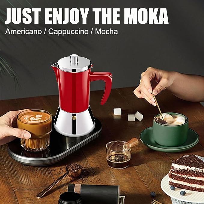 4 Cup Thickened 304 Stainless Steel Moka Pot Stovetop Espresso Maker Cafeteras Italian Percolator Espress Makers Capable Greca Mocha Coffee Machine for Induction Home and Camping 200ml 6.6oz - Image 6