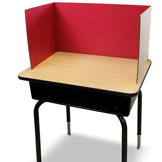 Flipside Products 18”x 48” Red Study Carrel, Privacy Boards, Student Privacy and Focus Booth for The Classroom, Desk Divider Cubby for Tests, Made in USA - 24 Pack - Image 7
