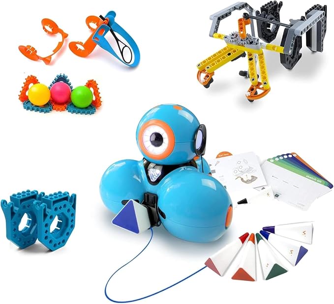 Wonder Workshop Dash Robot Wonder Pack – Coding Educational Bundle for Kids 6+ – Free STEM Apps with Instructional Videos - Launcher Toy, Sketch Kit Drawing, Gripper Building by WonderWorkshop