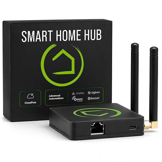 Hubitat Elevation C-8 Pro Smart Home Hub - Local Control & Automation for Smart Thermostat, Voice Assistants, Ring Cameras - Compatible with Z-Wave 800 LR, Zigbee 3.0, Matter 1.5, Bluetooth, Wi-Fi by Hubitat