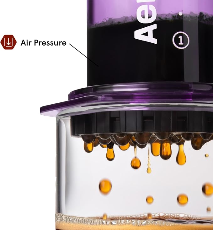 AeroPress Clear Purple Coffee Press, French Press, Pour-Over & Espresso Style - Image 4