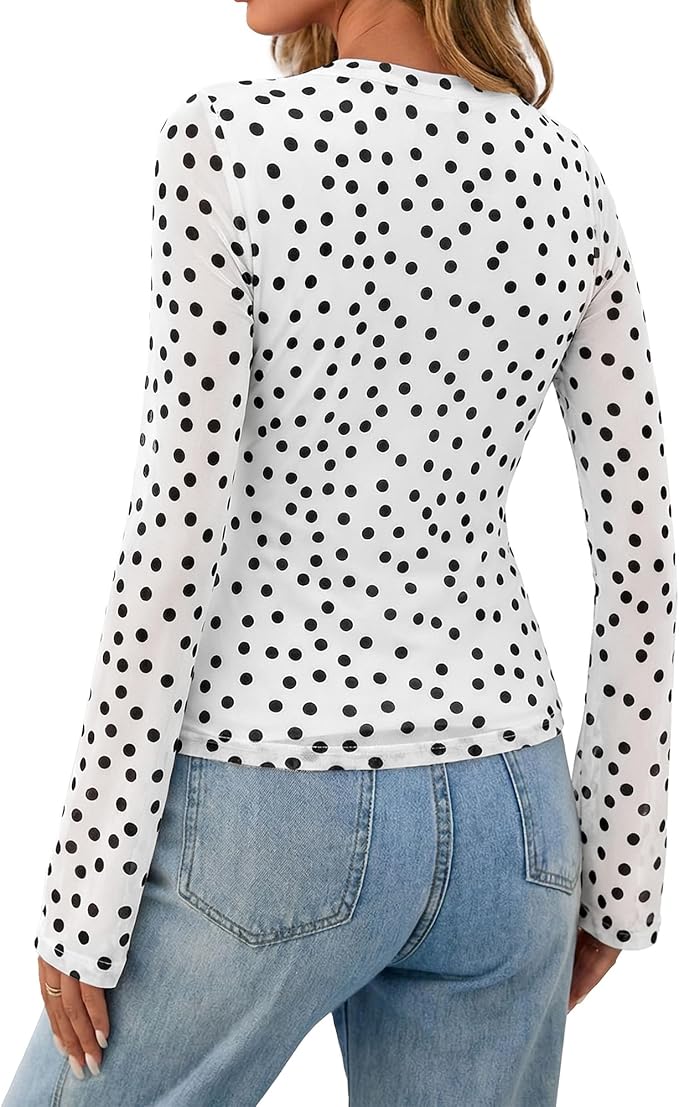 BTFBM Button Down Shirts for Women 2026 Fall Boho Tops V Neck Long Sleeve Blouses Ruched Mesh Fitted Fashion Clothing - Image 3