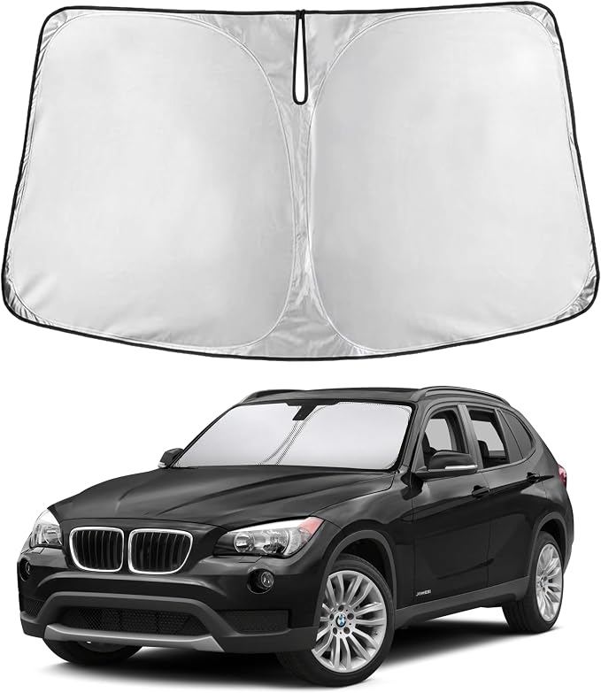 EcoNour Windshield Sunshade Compatible for BMW X1 2011-2013 2014 2015, Sun Visor for Front Windshield & Window Sun Shade Cover, UV Heat Blocker & Protector, Car Accessories by EcoNour