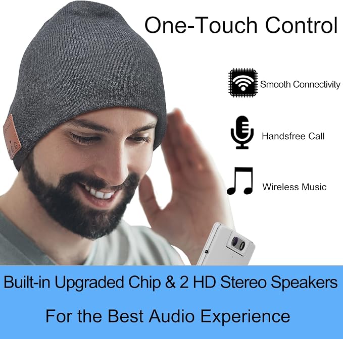 Bluetooth Beanie Headphones Hat Unique Christmas Tech Gifts - Image 3