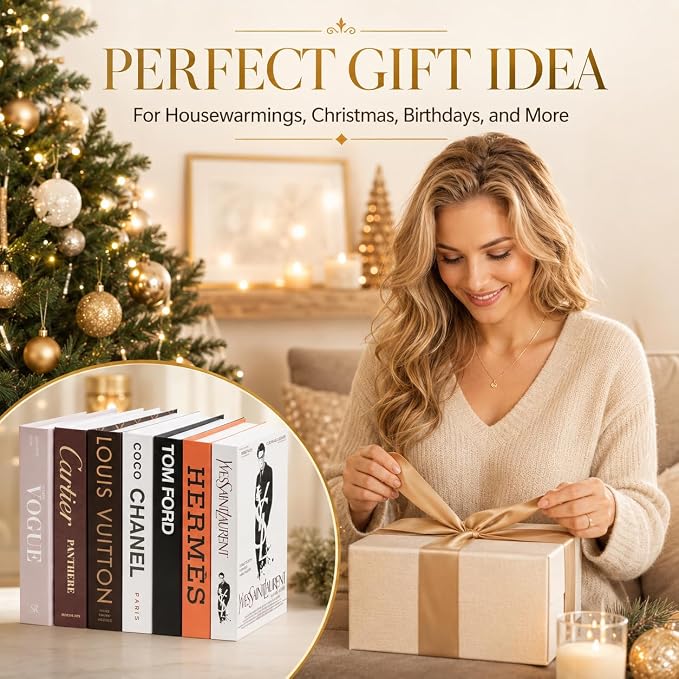 PROBENEX 7 Pcs Decorative Books | Faux Suite Coffee Table & Shelf Decor | Designer Fuller Set for Living Room, Office and Mantel - Not Real, Tool-Free 2-Min Setup - Image 9