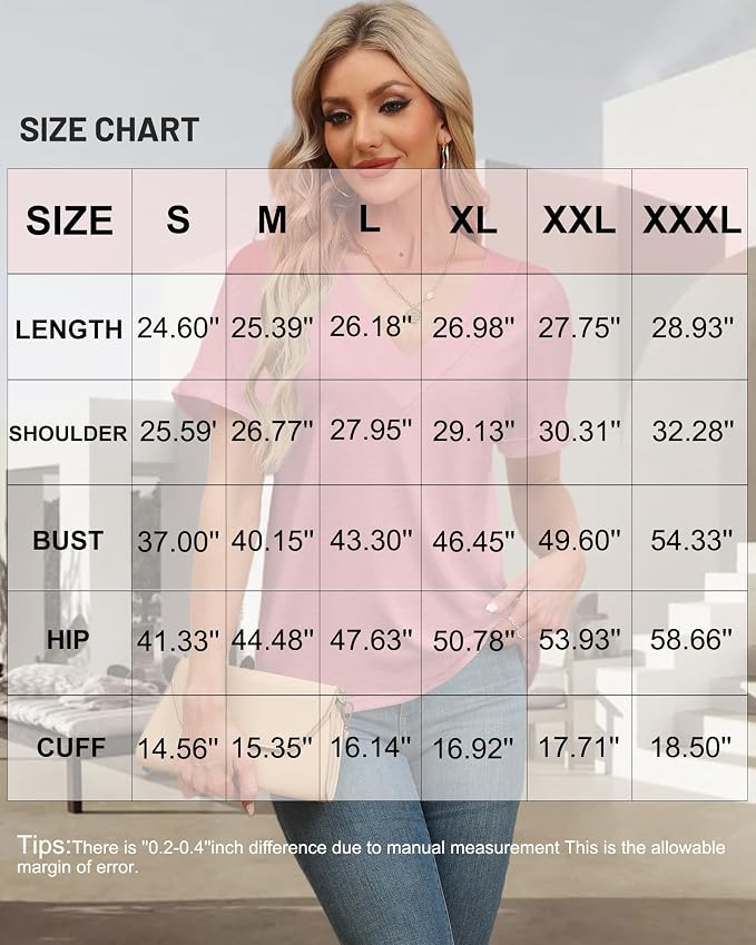 T Shirts Short Sleeve V Neck Tees Womens Tops Beach Vacation Fashion Clothes 2026 Casual Summer Spring Fall Outfits - Image 5